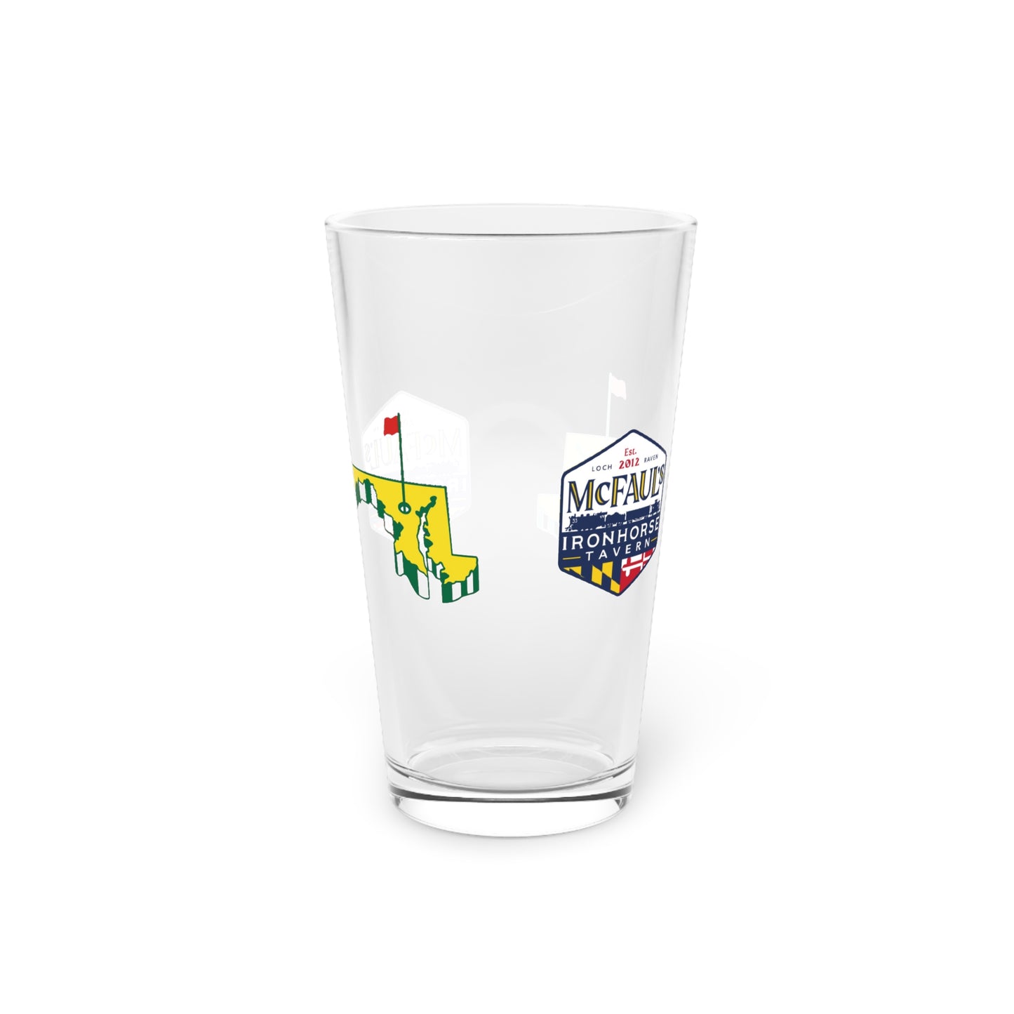 18 Holes Pint Glass, 16oz